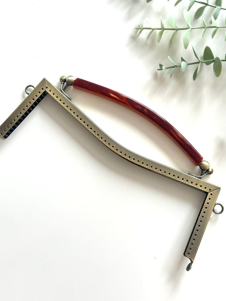 Akrilik kulplu çanta bursu dikmeli  27 cm