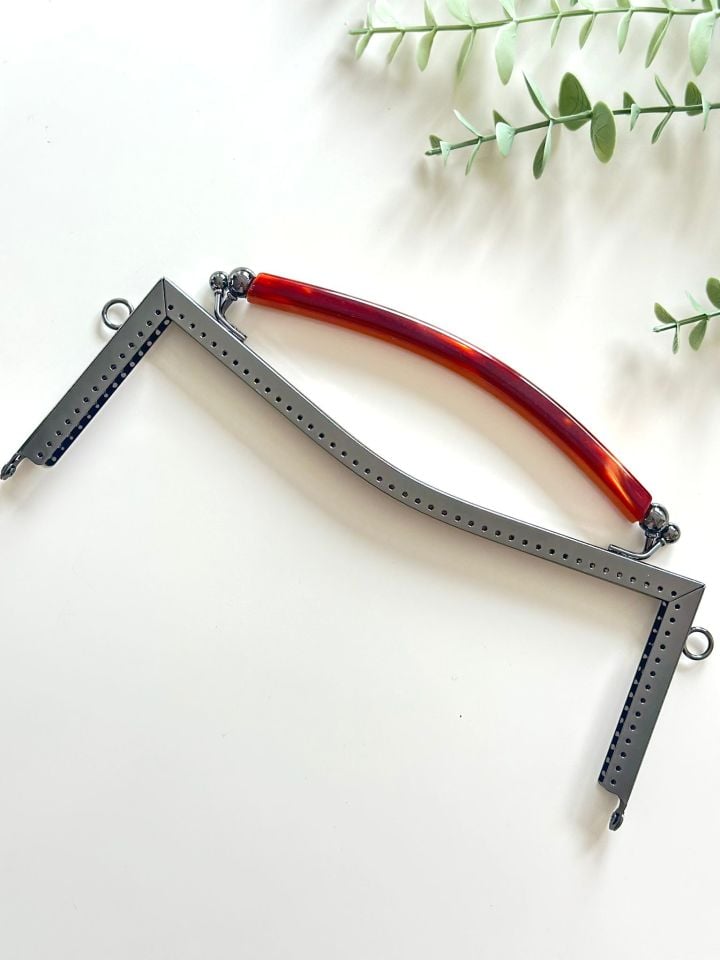 Akrilik kulplu çanta bursu dikmeli  27 cm