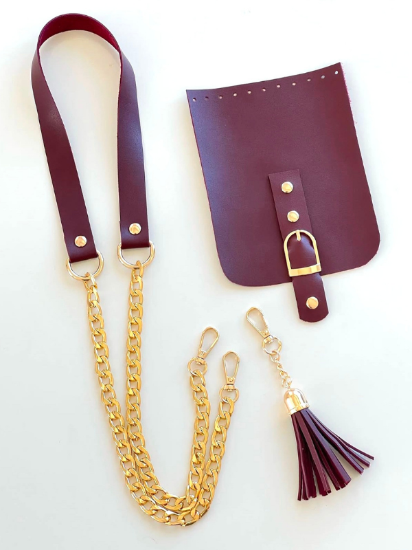 Deri Zincirli Askı Püskül Set