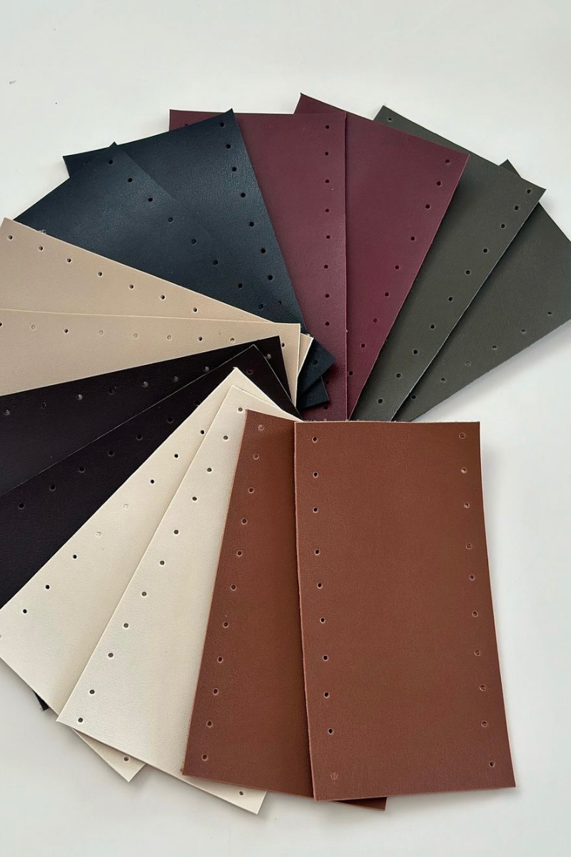 Deri Dikmeli Örgü Çanta kulpları