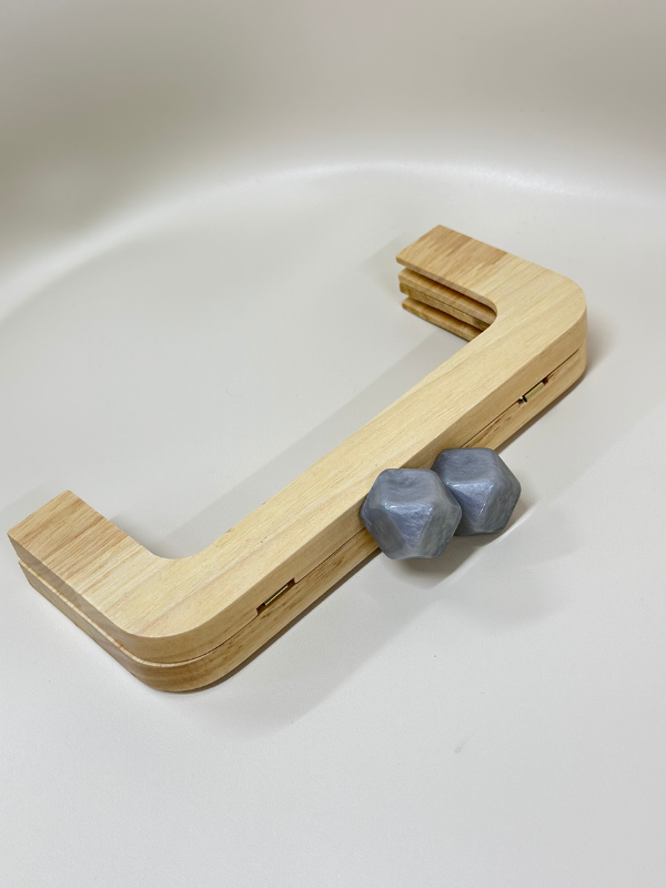 Ahşap Burs  3 adetGri Boncuklu