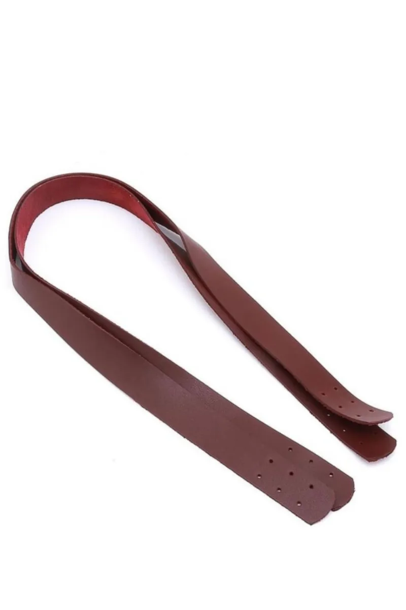 Deri Dikmeli Suni Deri Çanta Kulpu (70 cm) bordo