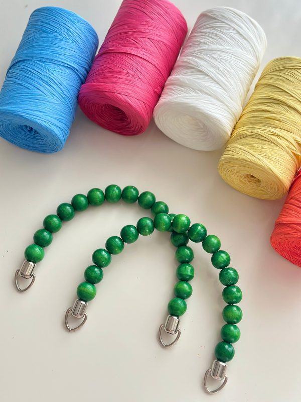 Ahşap Boncuk Çanta Kulpu