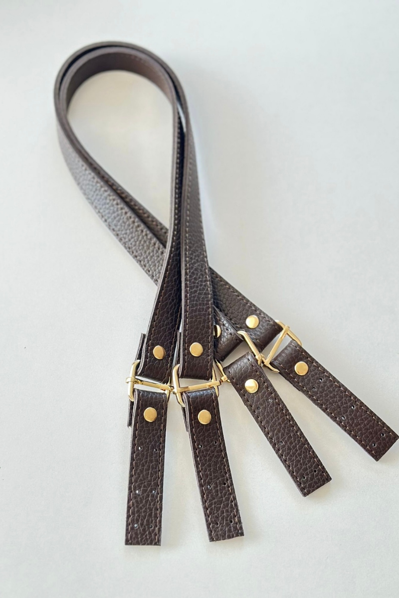 Deri Böcülü (dikmeli) Çanta Askısı