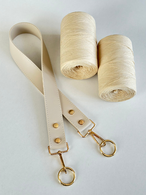 Deri Askılı Rafya İp Set