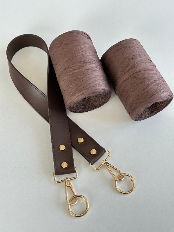 Deri Askılı Rafya İp Set