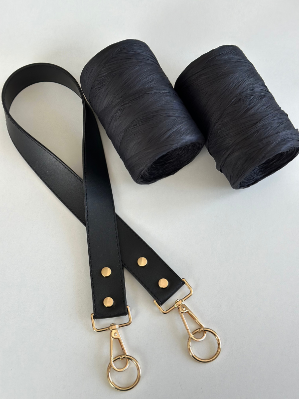 Deri Askılı Rafya İp Set