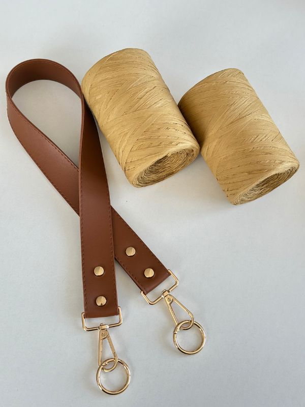 Deri Askılı Rafya İp Set