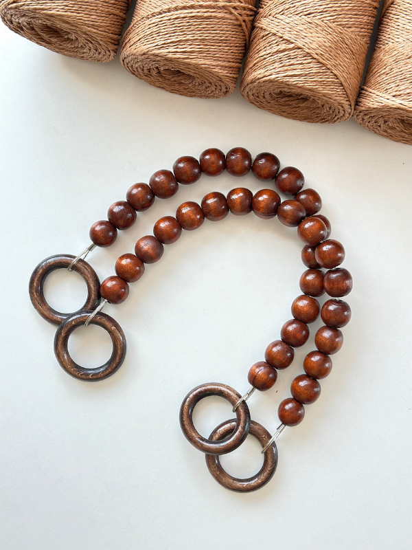 Ahşap Boncuklu Çanta Kulpu