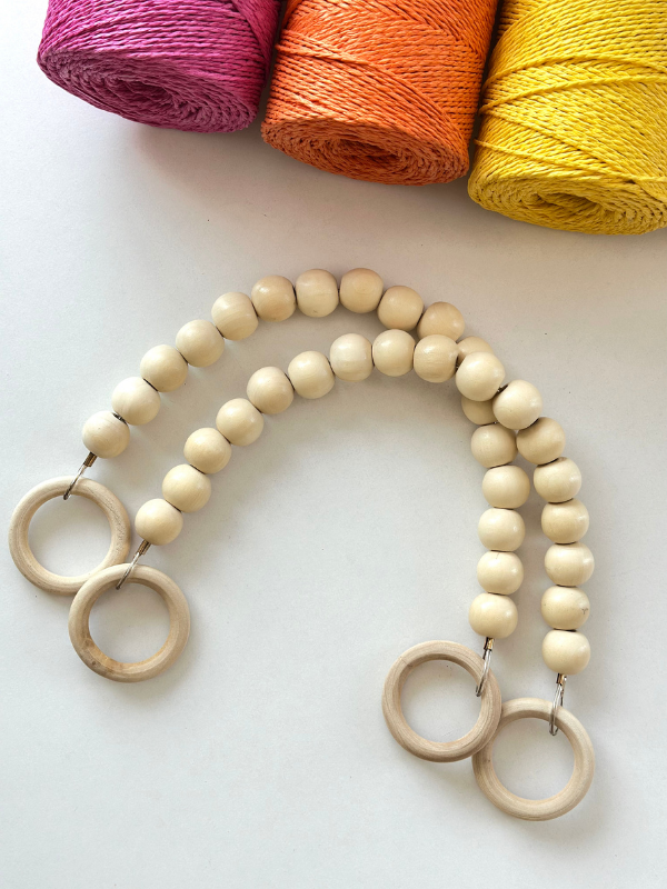 Ahşap Boncuklu Çanta Kulpu