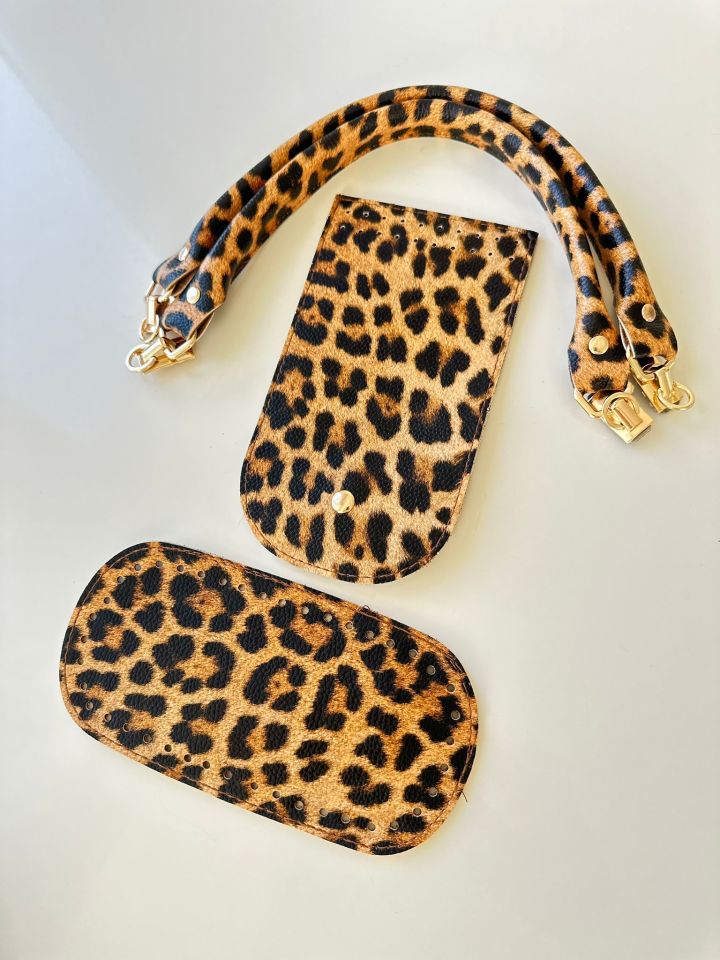 Leopar çanta set