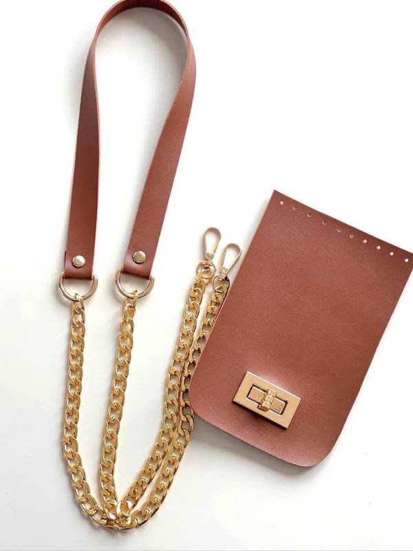 Zincirli Deri Askı Kapak Set